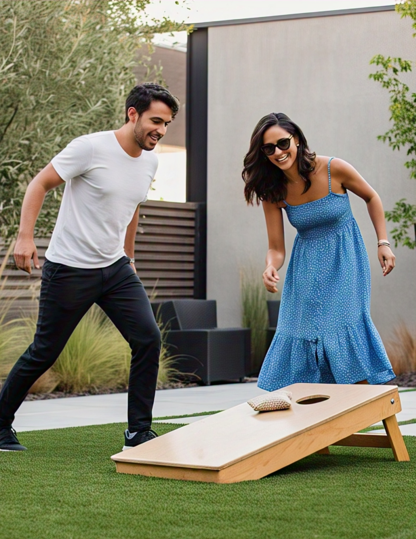 BYG Regulation Size Cornhole Boards – 4ft x 2ft Solid Wood Cornhole Game Set