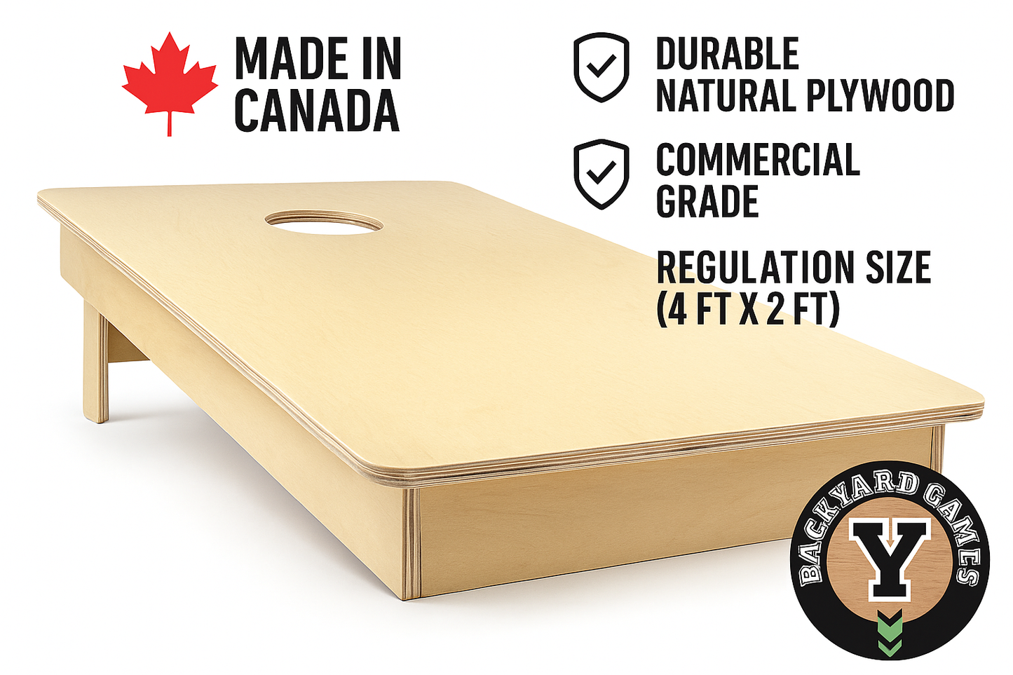 BYG Regulation Size Cornhole Boards – 4ft x 2ft Solid Wood Cornhole Game Set