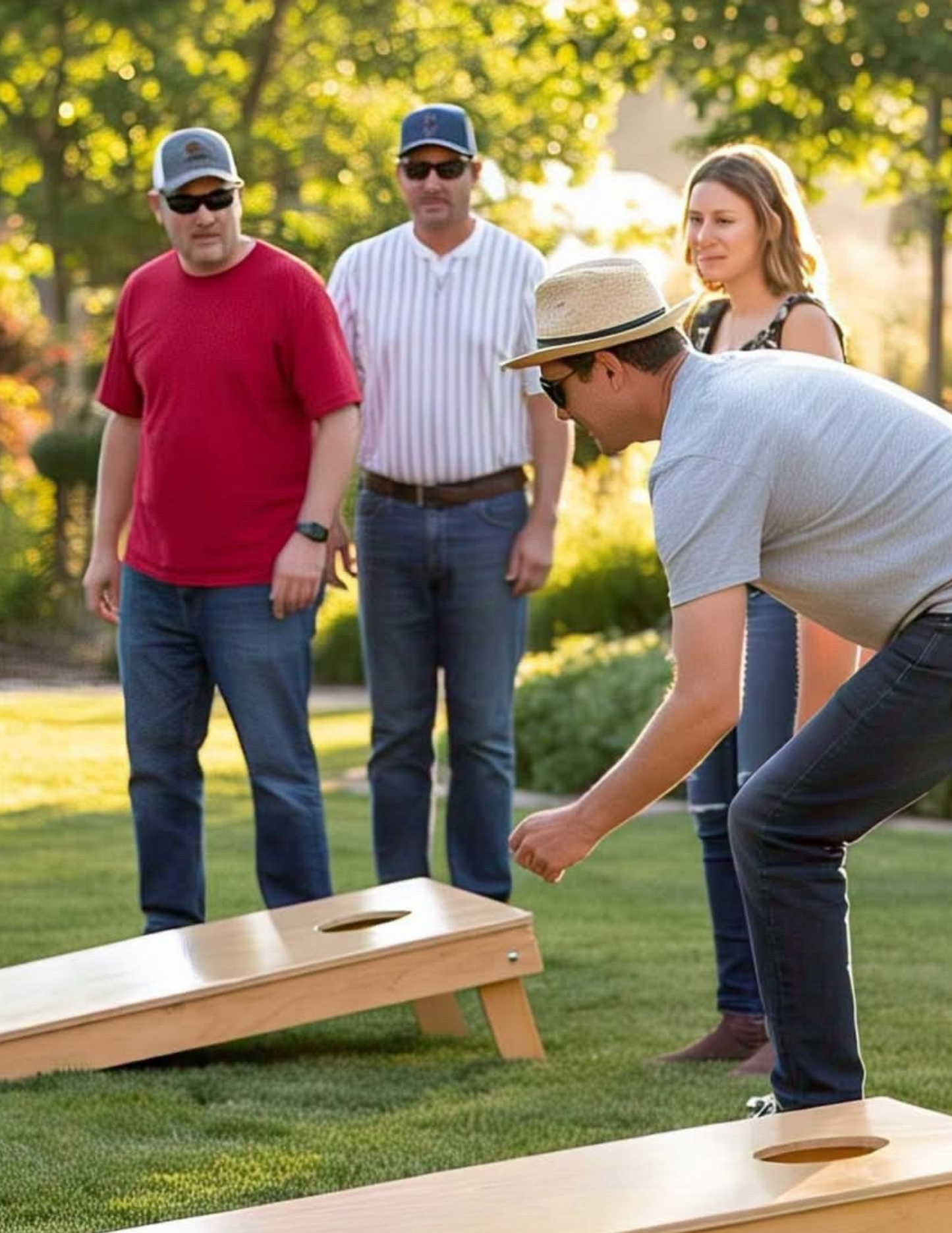 BYG Regulation Size Cornhole Boards – 4ft x 2ft Solid Wood Cornhole Game Set