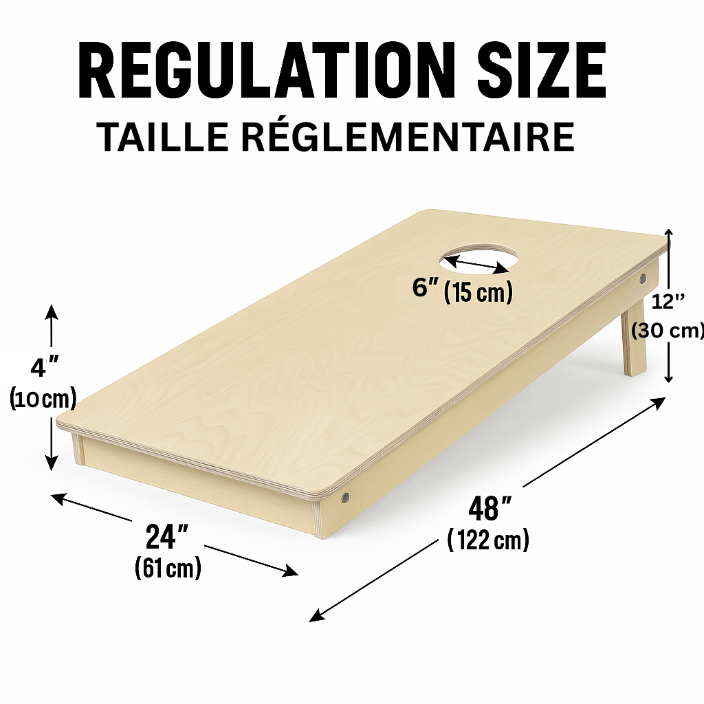 BYG Regulation Size Cornhole Boards – 4ft x 2ft Solid Wood Cornhole Game Set